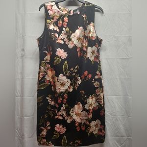 ECI NEW YORK , Black,  Blush,  Pink Floral Sleeveless Dress - Women's 12